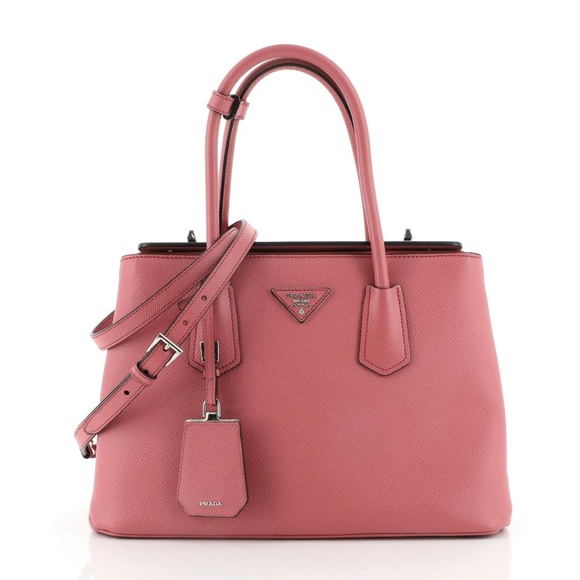 Prada Turnlock Cuir Twin Convertible Tote Saffiano Leather Medium - Picture 1 of 17